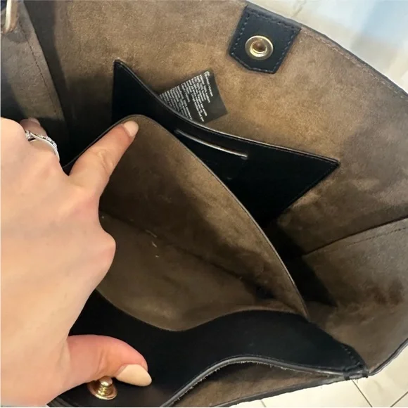 All Saints $500 Leather Python Black hobo bag- slight flaw/ call out - Picture 6 of 9